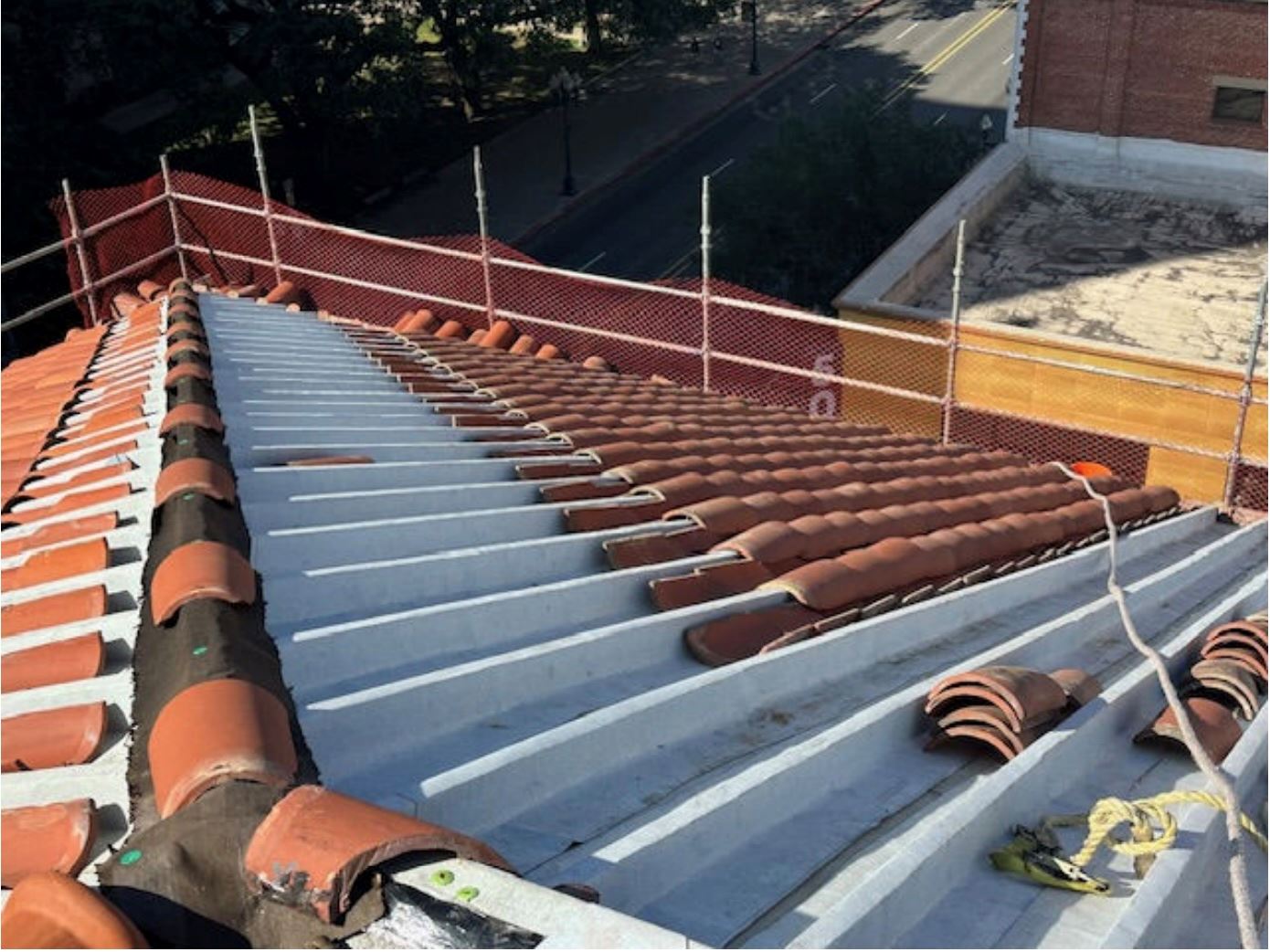 Roof repair after partial clay tile installation Roof repair after partial clay tile installation